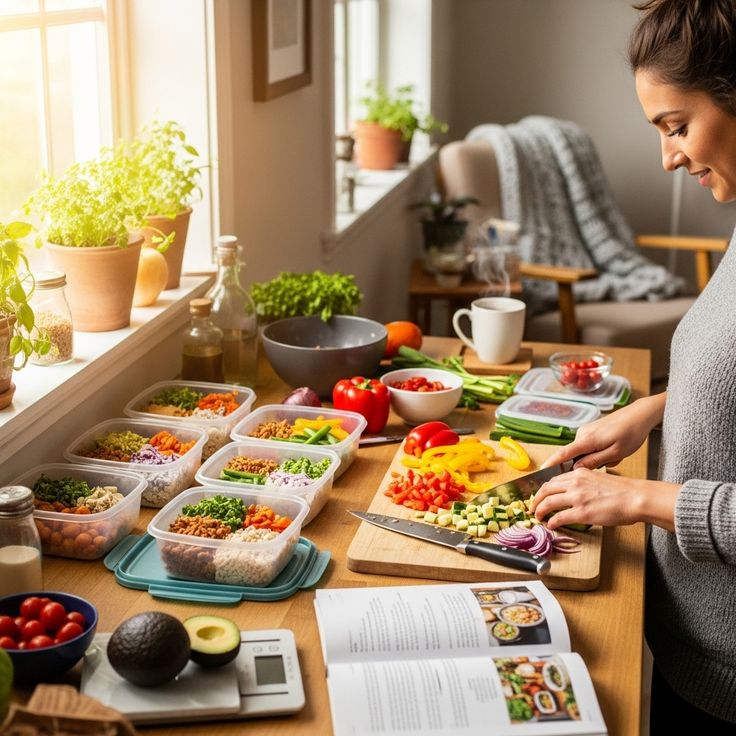Geometric shapes suggesting flexible meal composition